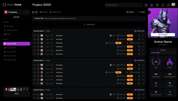 MagicTask - gamified task management tool